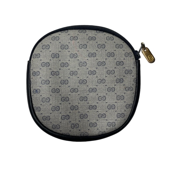 Gucci | Vintage GG Guccismw Logo Coin Purse in Navy Blue/Gold - Picture 6 of 10